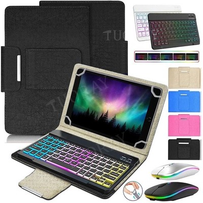 Universal Hülle mit Beleuchtet Tastatur Für 9.7'' 10'' 10.1'' 10.2 '' 11'' Tablets DE