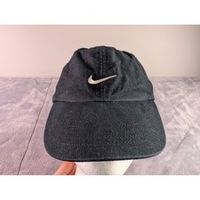 Nike Kids Baseball Hat Black Cotton Swoosh Logo Adjustable Strap RN91327