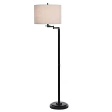 STYLECRAFT 61 IN. MADISON BRONZE FLOOR LAMP WITH BEIGE HARDBACK FABRIC SHADE