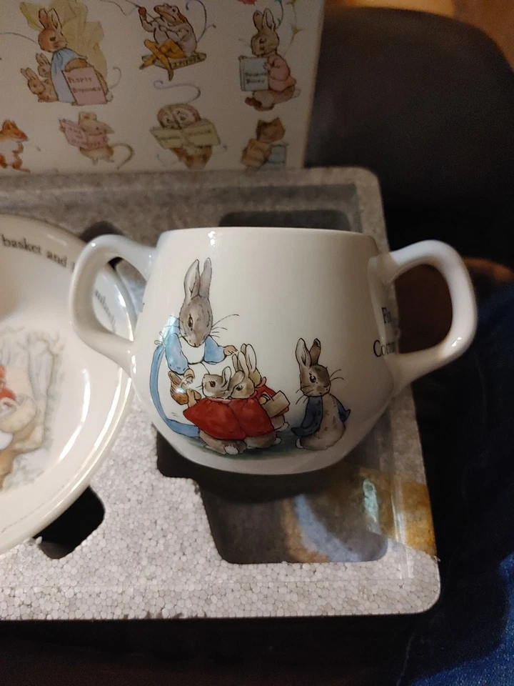 Peter Rabbit by Wedgwood 2 Handle Teacup Mug Cereal Bowl 2 Pc Set  - Image 4 of 4
