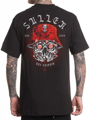 Sullen Men's Day Trip Short Sleeve Standard T-shirt Skull Mushroom Tattoo Tee