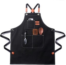 Apron Canvas Chef Apron for Men Women with Pockets Durable Kitchen Studio