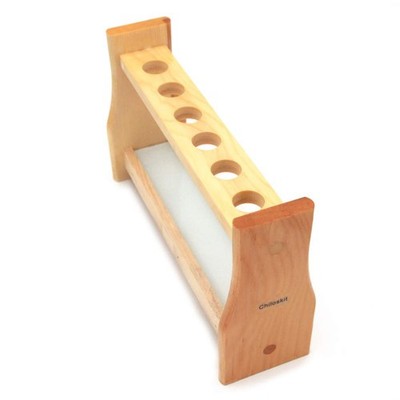 21mm/0.81'' Wooden Test Tube Rack Holder - 25ml Test Tubes, 6 Slots