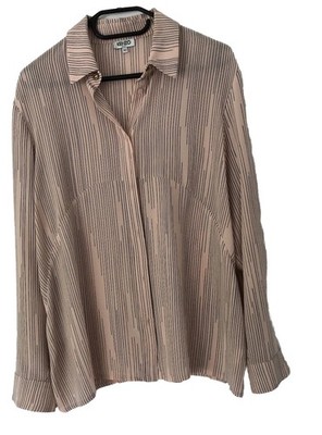 KENZO Damen Bluse Top Langarm Seide Rosa fein gestreift Gr. F42/D 40 wNEU