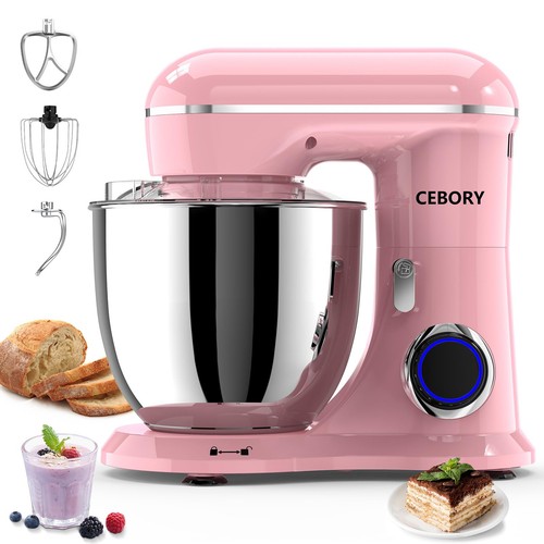 3-IN-1 Electric Stand Mixer, 6.5QT Bowl 10-Speed Kitchen Mixer, Household Foo...