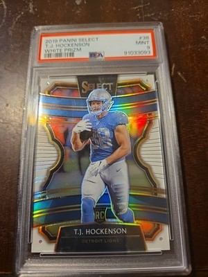 TJ Hockenson /35 PSA 9 White SSP Minnesota Vikings TE (RC) 2019 Panini Select