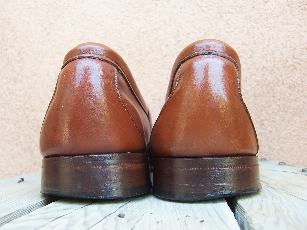 FootJoy Classics Mens Brown Leather Penny Loafers Dress Shoes USA 8.5 A Narrow Vintage Footjoy Classic Brown Leather Wingtip Oxford Dress  main image 4