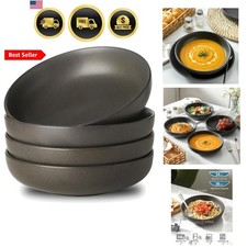Stoneware Pasta Bowls, 34 oz Large Salad Bowl Set of 4, Ceramic Serving Bowls...