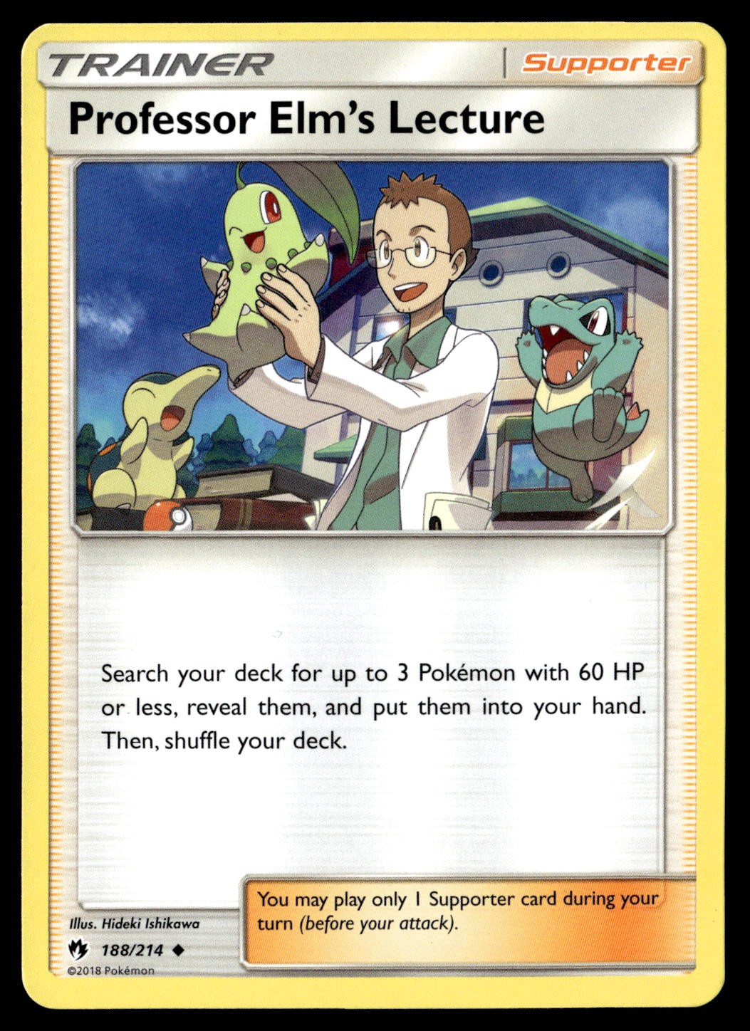 Professor Elm's Lecture 188/214 Uncommon Lost Thunder Pokemon Lightly Played