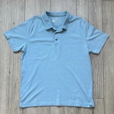 Eddie Bauer Travex Men s Polo Shirt Large Light Blue Casual Travel Cotton Blend