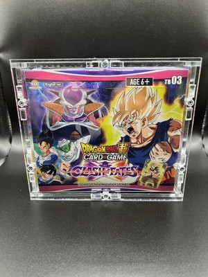 Dragonball Super TCG TB3 Clash of Fates Booster Box Sealed Display mit Acrylcase