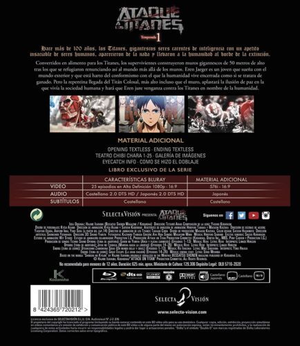 Ataque A Los Titanes Temporada 1 Episodios 1 A 25 Blu-Ray Edición Coleccionista - Imagen 2 de 2