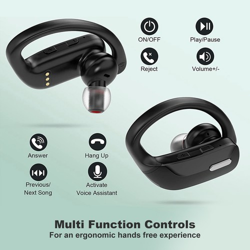 Bluetooth 5.0 True Wireless Earbuds With Mic Headphones Earhook Sport Waterproof - Picture 12 of 58
