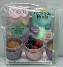 6-Pack Melii Snap Go Pods Baby Food Freezer Storage Snack Containers 2oz Stack