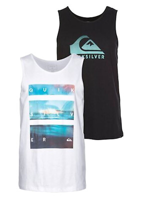 Quicksilver 2er Pack Trägershirt Top Tanktop schwarz weiß XS (164)