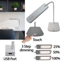 Schreibtisch Lampe Led Dimmbar Tisch-Leuchte Leselampe BüRo Nachttisch Touch Usb