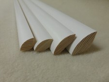 Viertelstab weiß lackiert Viertelrund Holzleisten Kiefer 12mm bis 22mm Stk 100cm