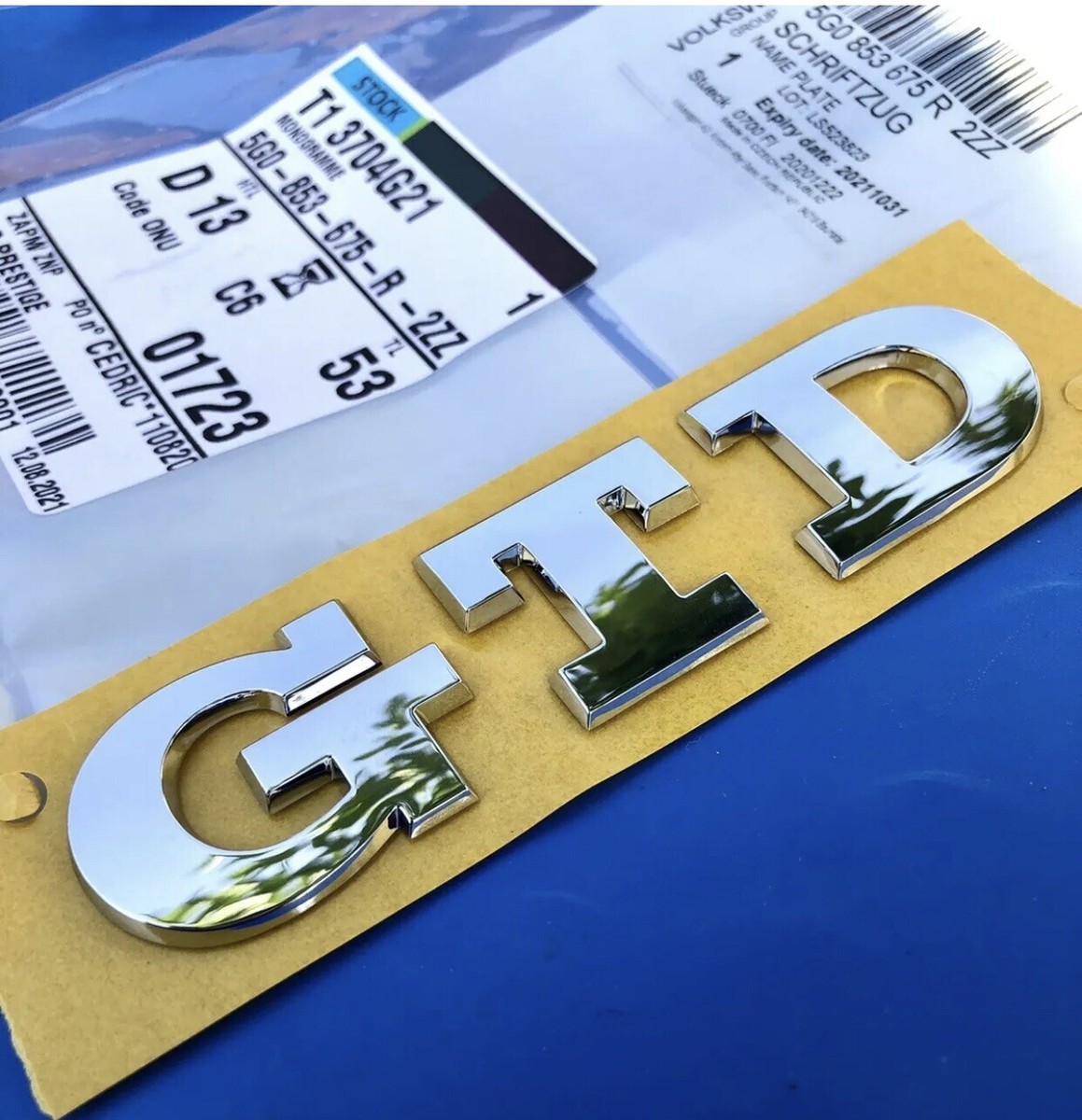 Logo Gtd Vw Golf 6 Vi Mk6 Rear Trunk Badge Emblem Original