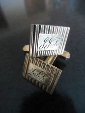 Vtg 60s 70s SWANK 1/20 12K GF Monogram Initial JJF Cuff Links  J J F ( J.J.F.)