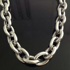 Heavy  Huge Mens 316L Stainless Steel Silver Big O Link Chain Necklace 24" 14mm