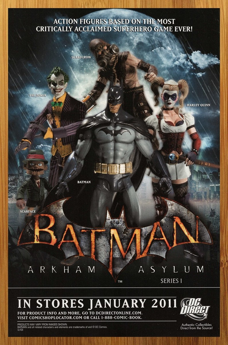 2011 DC Direct Batman Arkham Asylum Action Figures Print Ad/Poster