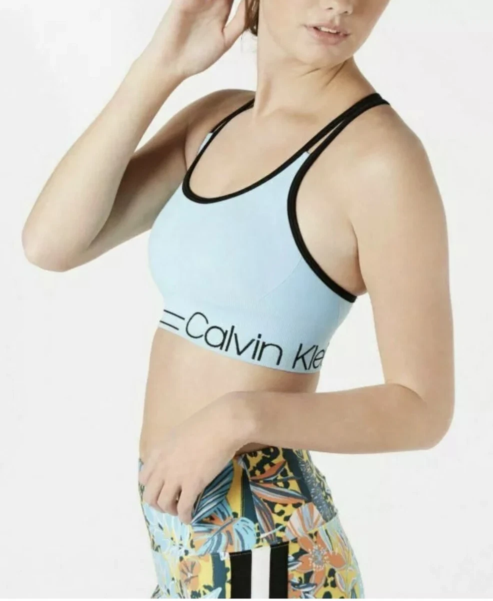 New Calvin Klein Performance XS Sports Bra Blue Strappy Back X