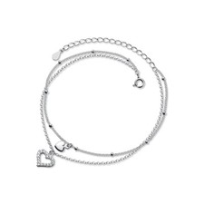 925 Sterling Silver Ankle Bracelet Women Anklet Foot Jewelry Chain Beach HOT