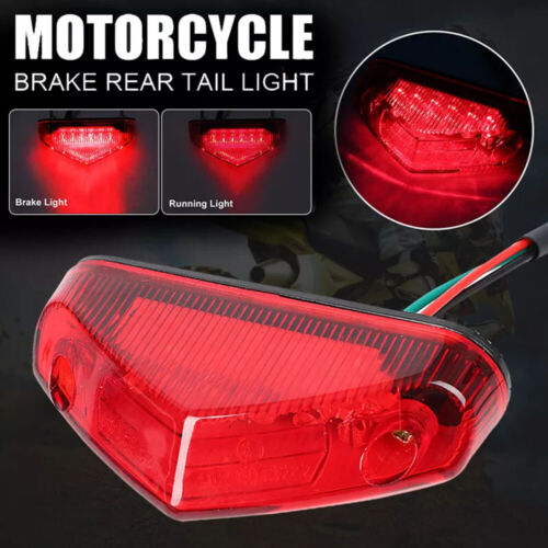 12 LED Universal Motorcycle Motorbike Rear Brake Stop Tail Light Red Lens Lights - Picture 3 of 10