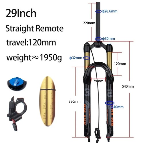 27.5/29inch Lightweight Mtb Bicycle Suspension Air Oil Fork 120mm Travel - Picture 16 of 34