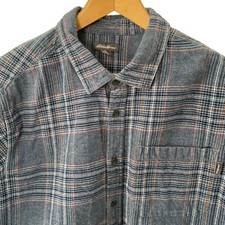 Eddie Bauer Shirt Mens Sz XXL Blue Plaid Flannel Woven Long Sleeve Button Up