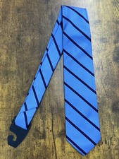 Brooks Brothers Light Blue Tie With Navy Stripes 100 Silk Men's Necktie 58"