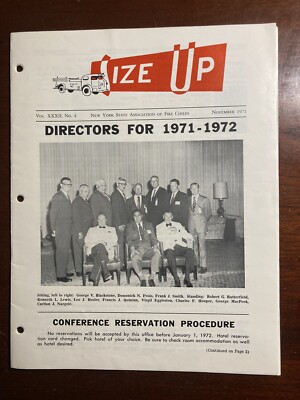 Size Up New York State Association of Fire Chiefs November 1971 Directors