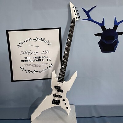 White Warrior Electric Bass Basswood Solid Body Black Part HPL Fretboard 4String