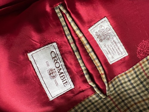 CROMBIE Men’s Light Wool Country Pursuits Checked HACKING Blazer Jacket (40) S - Picture 15 of 17