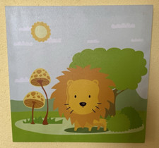 Kinder Wandbilder; Löwe; auf Leinwand; 28cm X 28cm