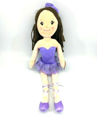 The Petting Zoo Dasha Designs Plush Ballerina Doll Plush Brunette Light Skin