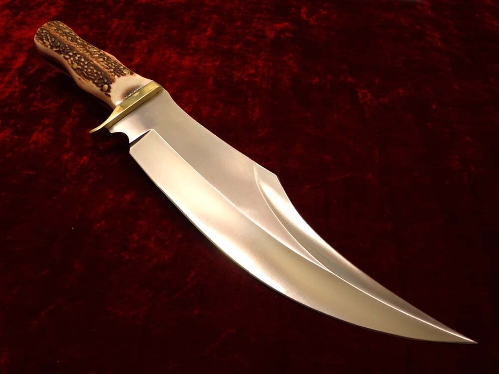 RaB Hecho a Mano FullTang D2 Clip de Acero Punta Supervivencia Ciervo Escala Mountain Man Bowie