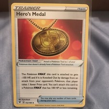 hero's medal pokemon card price Heros Medal - 201/185 Gold Full Art Secret Rare Trainer
