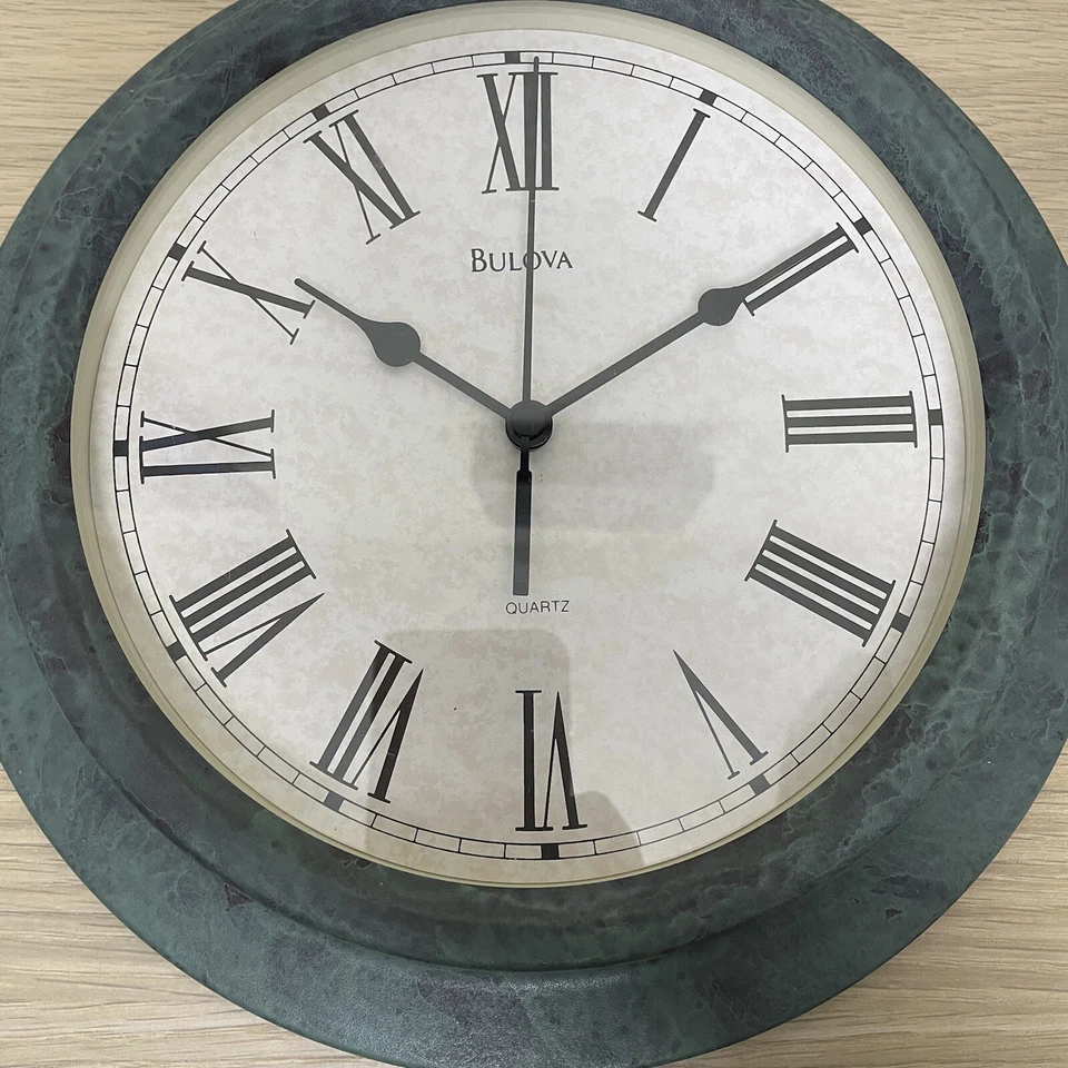 Bulova Decorative Wall Metal Brutalist Modern Clock C4152 RARE Neoclassical 80s - Image 3 of 4