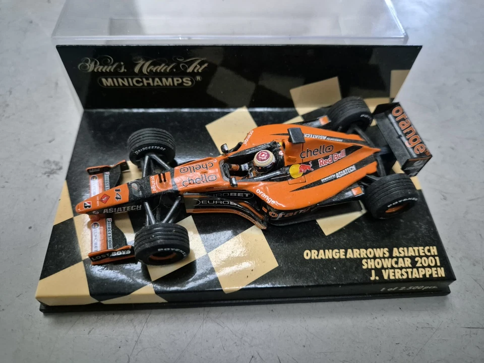 MINICHAMPS 1/43 ORANGE ARROWS ASIATECH JOS VERSTAPPEN 2001 SHOWCAR F1 CAR - Image 4 of 4