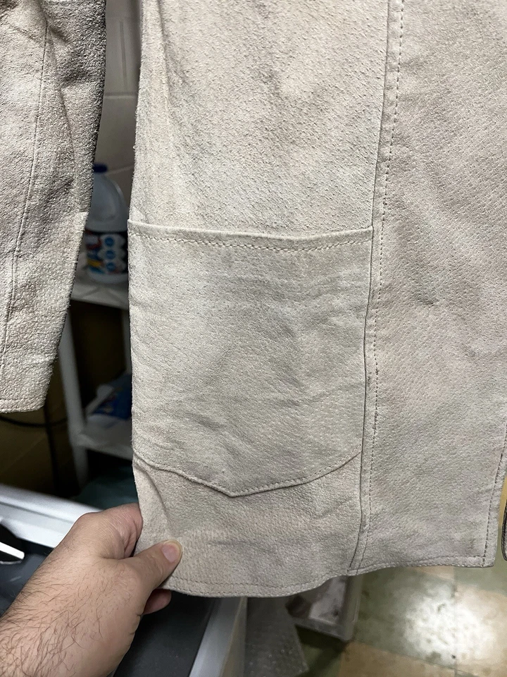 Chaqueta De Colección BB Dakota Cuero Tostado Con Cuello De Piel Talla Mediana Foto 3 de 4