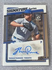 Thomas Pannone 2020 Panini Donruss Optic Signature Series Auto SS-TP Blue Jays
