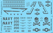 1/18 Scale GI Joe Skystriker VF-84 F-14 Jolly Rogers Low Vis Waterslide Decals
