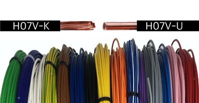  H07V-U H07V-K H05V-U H05V-K 0,75mm² 1,0mm² 1,5mm² 2,5mm² Starr Flexibel Kabel 