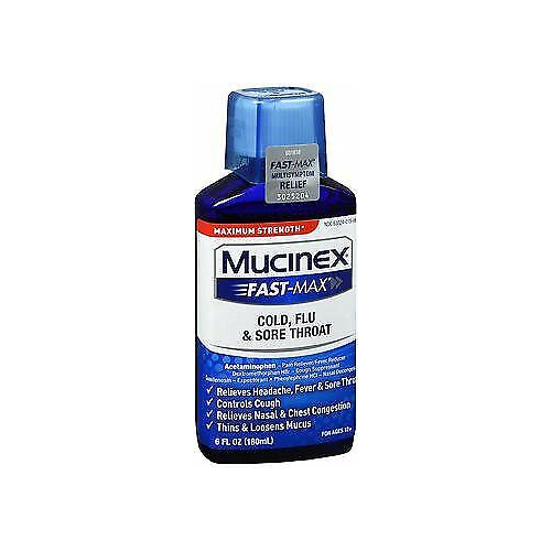 Mucinex FastMax Cold, Flu & Sore Throat Relief Liquid Acetaminophen 6