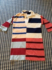 Stella McCartney Colorblock Striped Rugby Tunic Dress In Navy Red Cream Size M