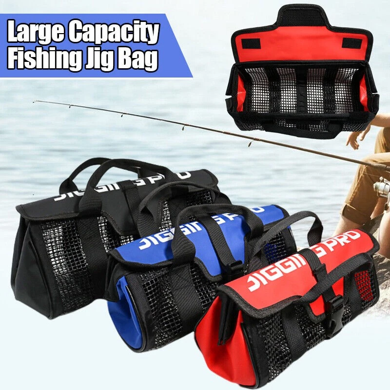 Bolsa de pesca de malla lavable de gran capacidad bolsa de señuelo de pesca para pesca en barco Foto 3 de 4
