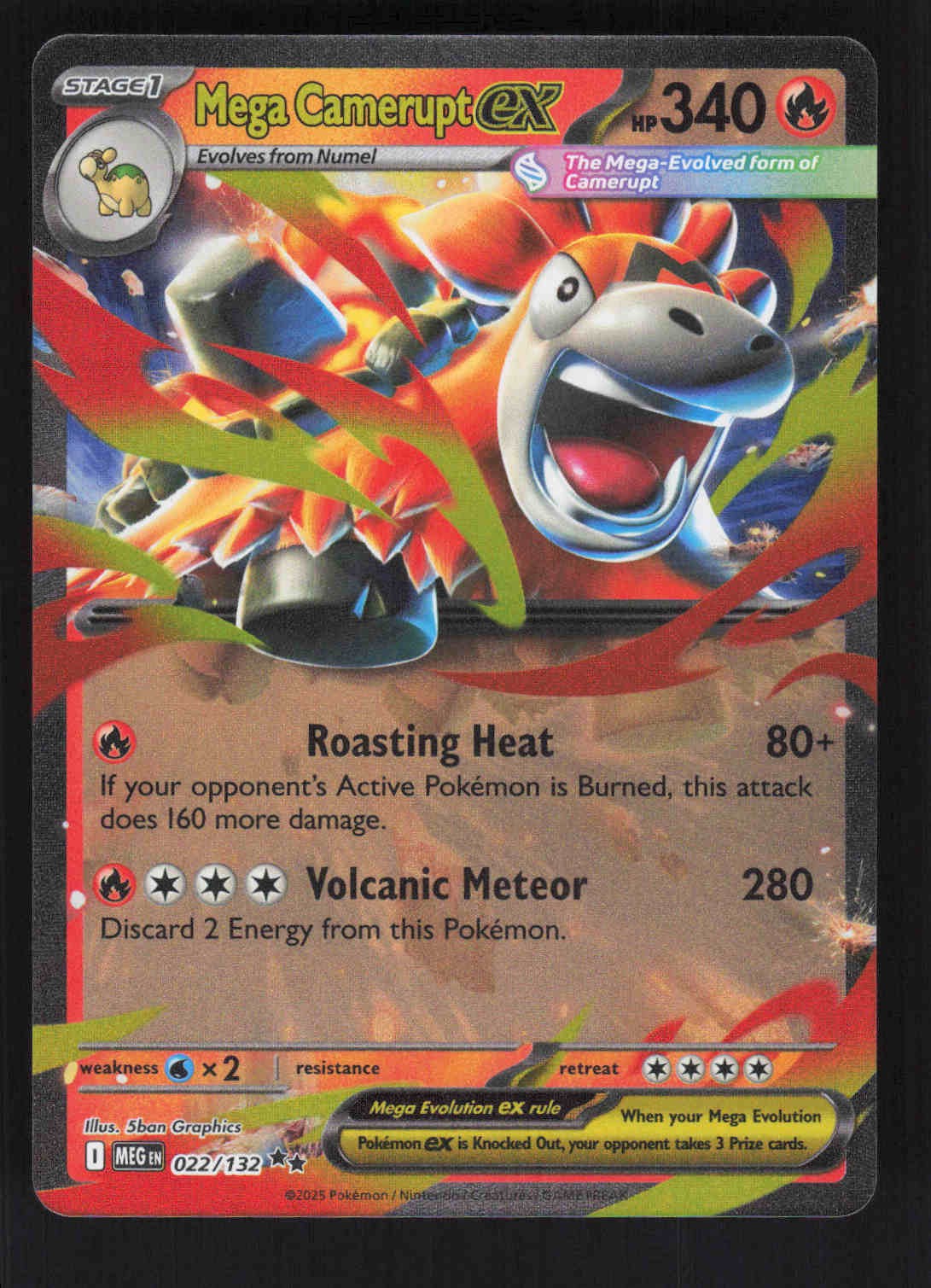Mega Camerupt ex - Double Rare ME01: Mega Evolution 022/132 NM