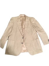 Vintage Lanvin Paris Blazer Hopsack Metal Logo Button Patch Pocket