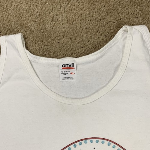 NSFW VTG Anvil Mens XL White Tank Top Mermaid Seahorse Nature Mythical Florida - Picture 5 of 10